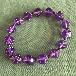PURPLE DICE STRETCHY BRACELET